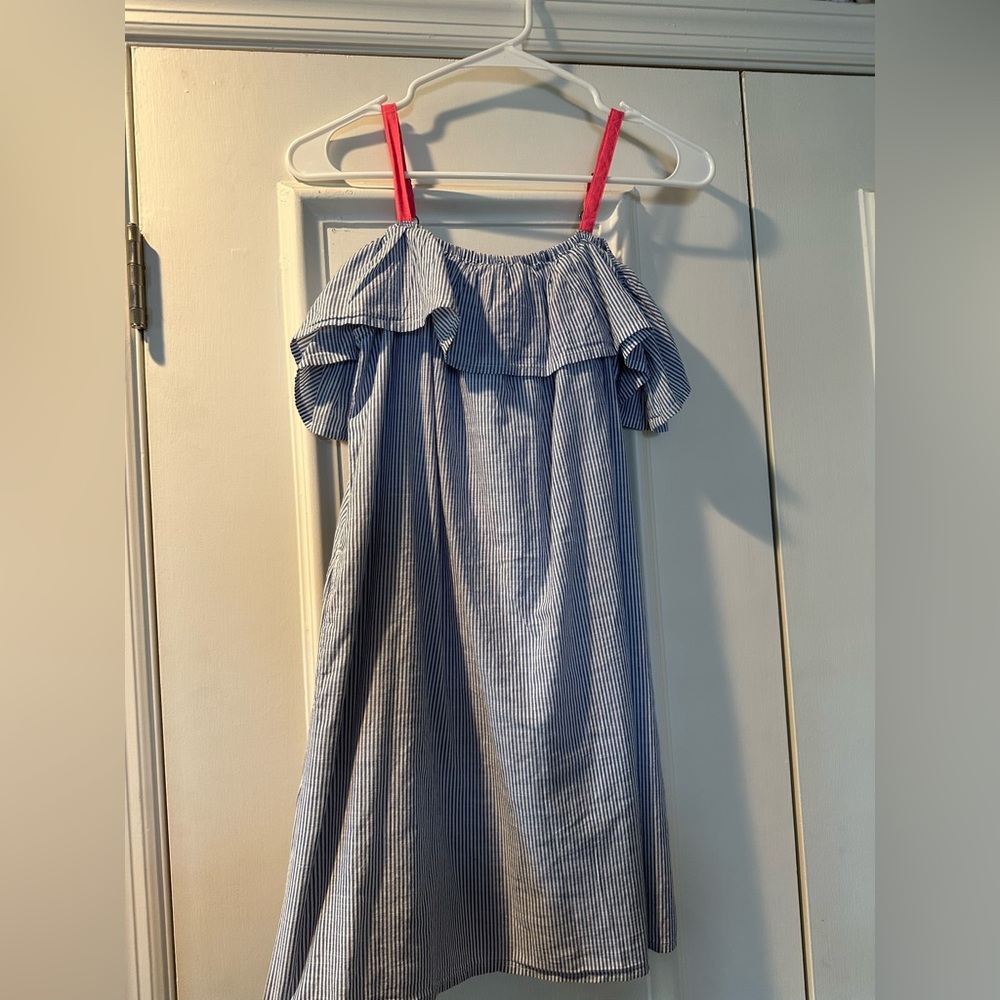 Abercrombie Kids blue and white striped dress